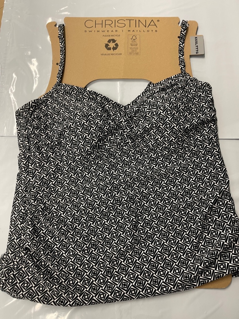 Christina Black & White Geometric Camisole
